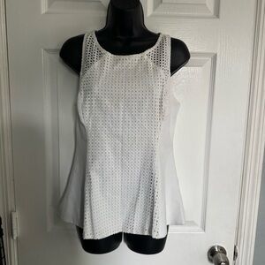 Guess White Eyelet Tank Top